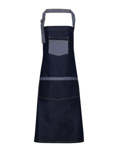 P-PR127-Domain Contrast Denim Bib Apron