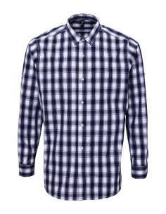 P-PR250-Mens Mulligan Check Cotton Long Sleeve Shirt