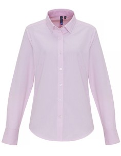 P-PR338-Womens Cotton Rich Oxford Stripes Shirt
