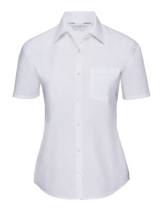 R-R-935F-0-Ladies Short Sleeve Poly-Cotton Easy Care Poplin Shirt