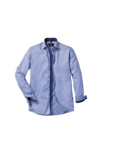 R-R-964M-0-Mens L/S Tailored Contrast Herringbone Shirt