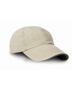 R-RC054X-Washed Fine Line Cotton Cap With Sandwich Peak