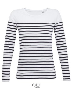 S-03100-Womens Long Sleeve Striped T-Shirt Matelot