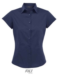 S-17020-Womens Stretch-Blouse Excess Short Sleeve