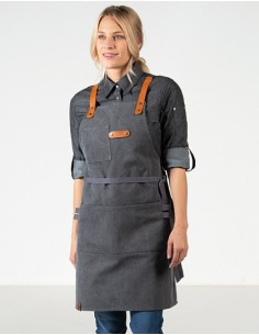 E-28514-Bib Apron Canvas With Decorative Label