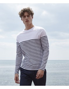 F-FR134-T-shirt à manches longues rayé Breton
