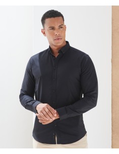 H-H512-Chemise Oxford moderne à manches longues