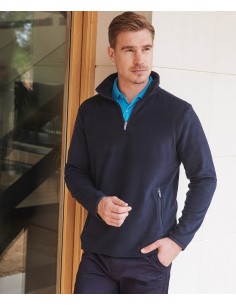 H-H858-Micropolaire à fermeture éclair 1/4 HOMMES