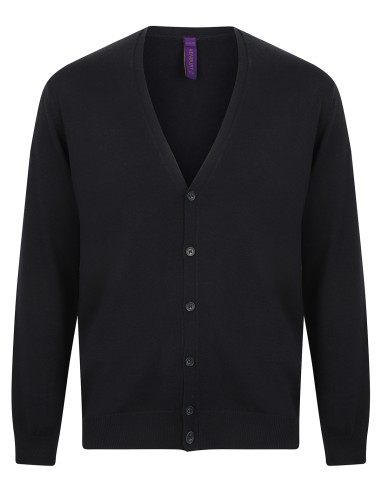 H-HB722-Cardigan col V à boutons Homme