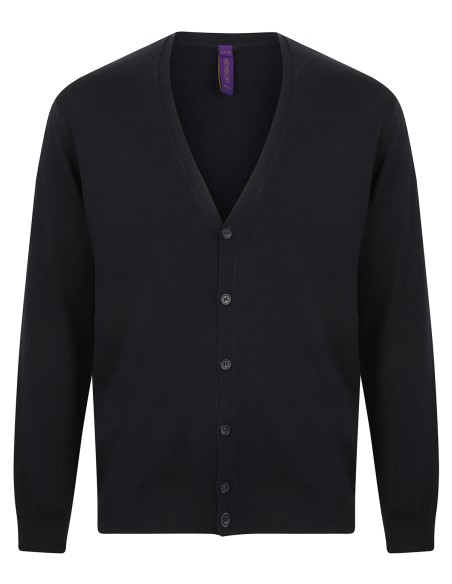 H-HB722-Cardigan col V à boutons Homme