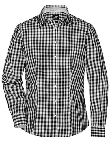 J-JN616-Ladies Checked Blouse