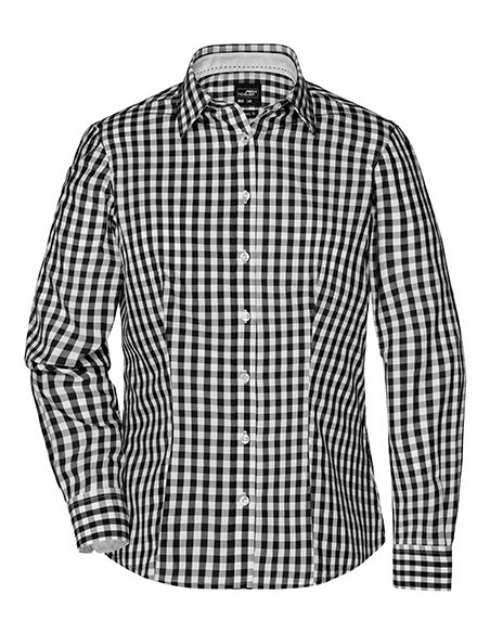 J-JN616-Ladies Checked Blouse