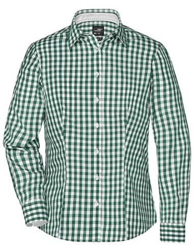 J-JN616-Ladies Checked Blouse