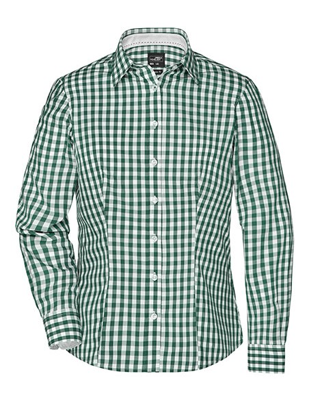 J-JN616-Ladies Checked Blouse