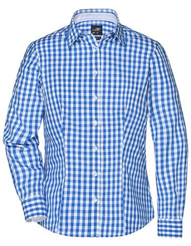 J-JN616-Ladies Checked Blouse