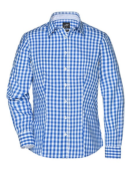 J-JN616-Ladies Checked Blouse